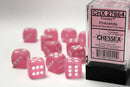 Chessex Frosted Pink/White 16mm (12 d6 Dice)