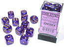 Chessex Borealis Royal Purple/Gold 16mm (12 d6 Dice)