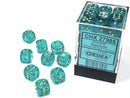 Chessex Borealis Teal/Gold 12mm (36 d6 Dice)