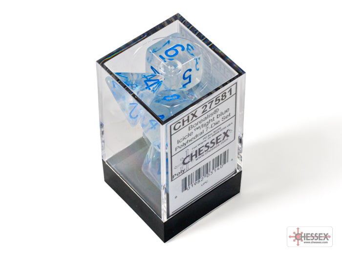 Chessex Borealis Icicle/Light Blue Polyhedral Dice