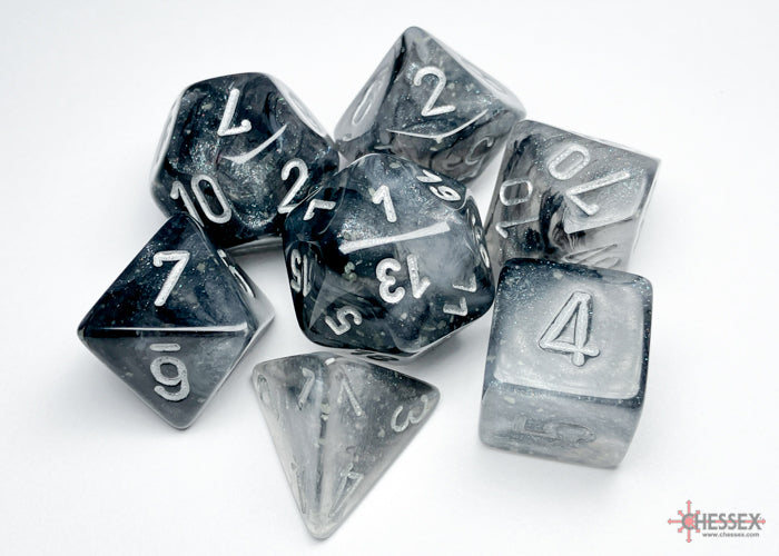 Chessex Borealis Light Smoke/Silver Polyhedral Dice