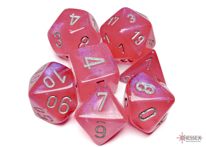 Chessex Borealis Pink/Silver Polyhedral Dice
