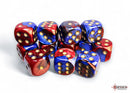 Chessex Gemini Blue Red/Gold 16mm (12 d6 Dice)