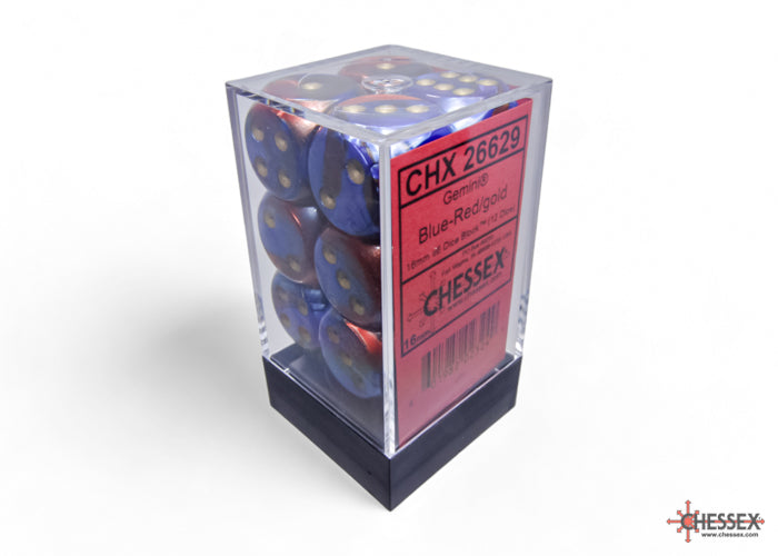 Chessex Gemini Blue Red/Gold 16mm (12 d6 Dice)