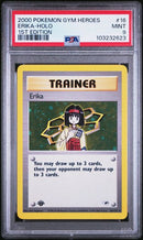 Erika- Holo 16/132 Gym Heroes 1st Edition PSA 9 103232623