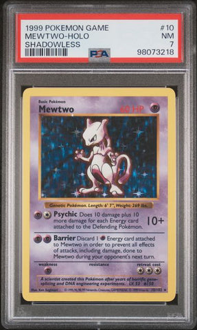 Mewtwo - Holo 10/102 Base Set Shadowless PSA 7 98073218