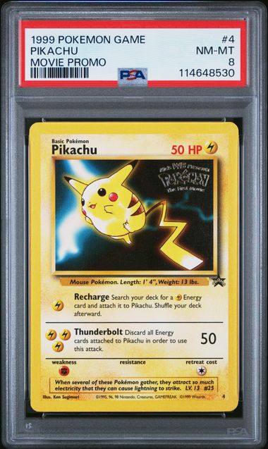 Pikachu 4 WOTC Black Star Movie Promo PSA 8 114648530