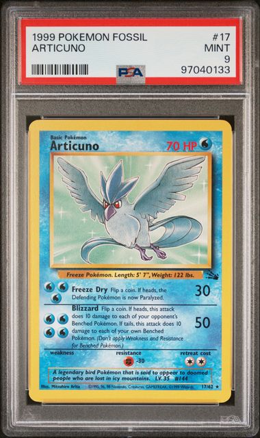 Articuno 17/62 Fossil PSA 9 97040133