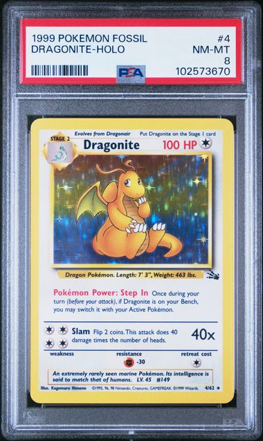 Dragonite - Holo 4/62 Fossil PSA 8 102573670