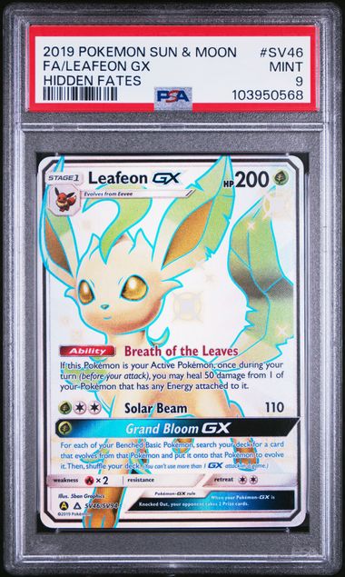 Leafeon GX SV46 Sun & Moon Hidden Fates Holo PSA 9 103950568