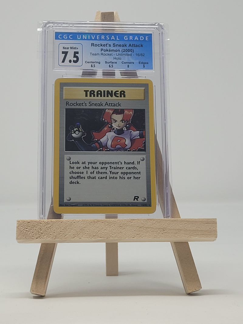 Rocket's Sneak Attack Holo 16/82 Team Rocket CGC 7.5 3951427020