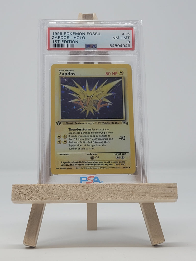Zapdos Holo 15/62 1st Edition Fossil PSA 8 54804046
