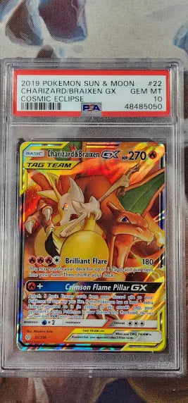 Charizard & Braixen GX 22/236 Cosmic Eclipse PSA 10 48485050