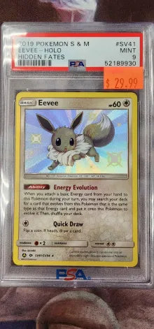 Eevee SV41/SV94 Sun & Moon: Hidden Fates PSA 9 52189930