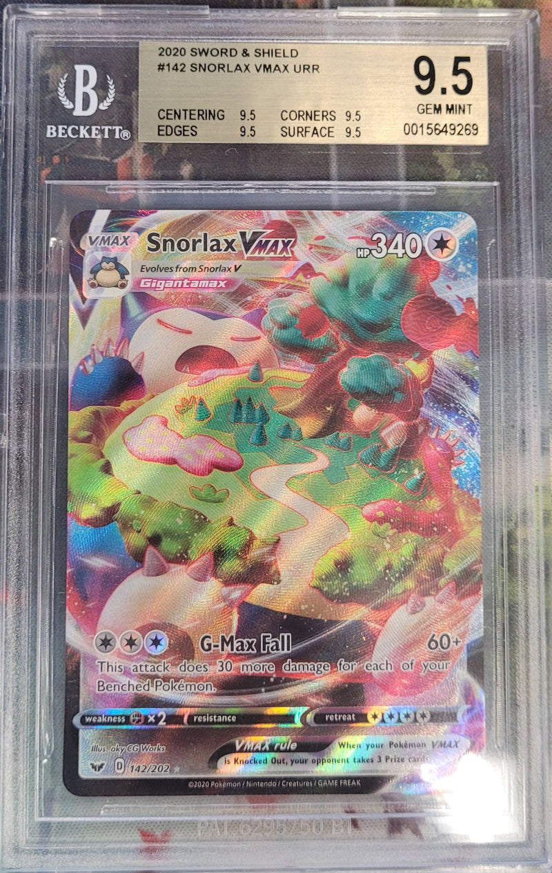 Snorlax VMAX 142/202 Sword & Shield Base BGS 9.5 0015649269