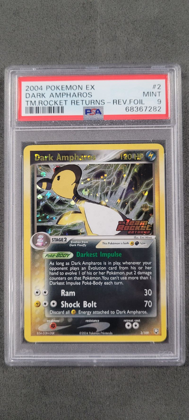 Dark Ampharos - Rev. Holo 2/109 EX Team Rocket Returns PSA 9 68367282
