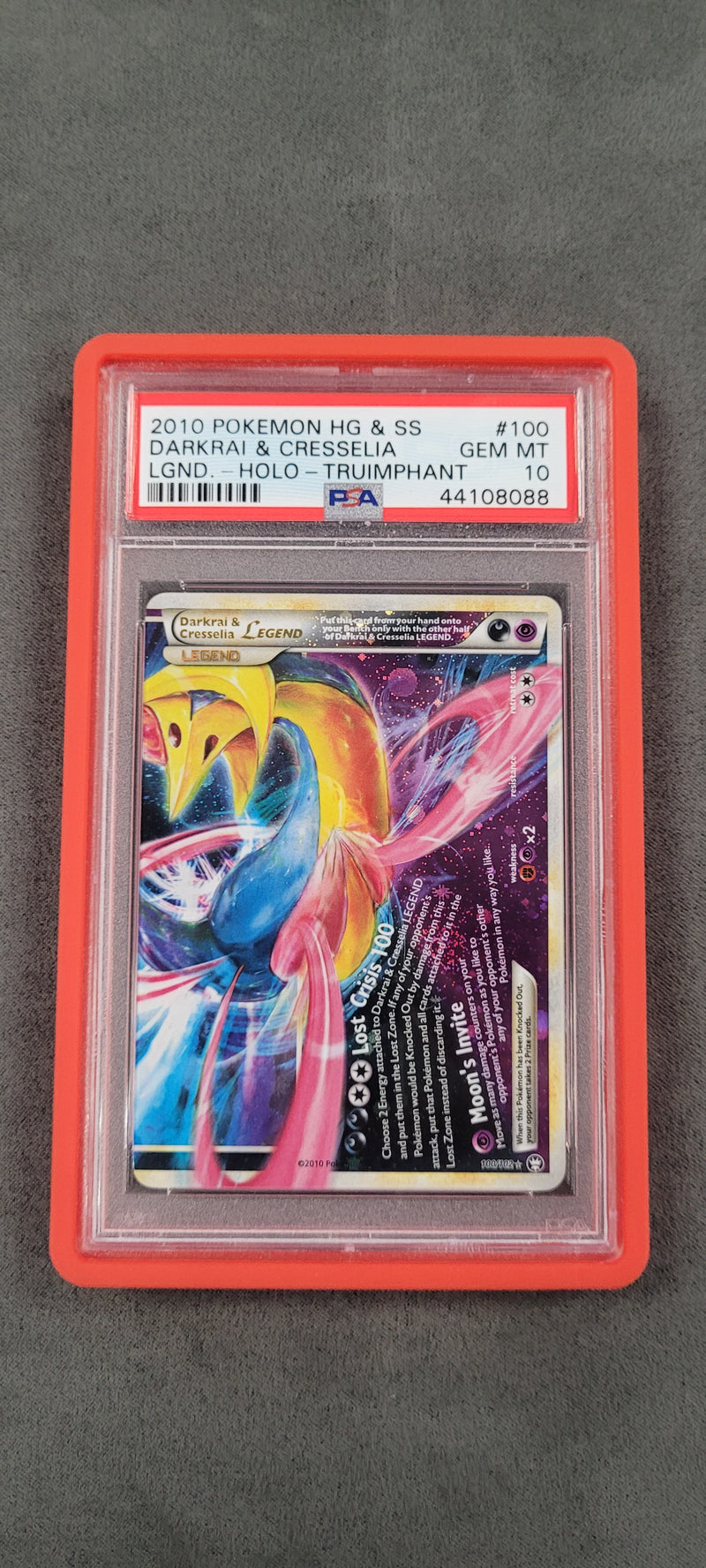 Darkrai & Cresselia Legend 100/102 HG&SS Triumphant PSA 10 44108088