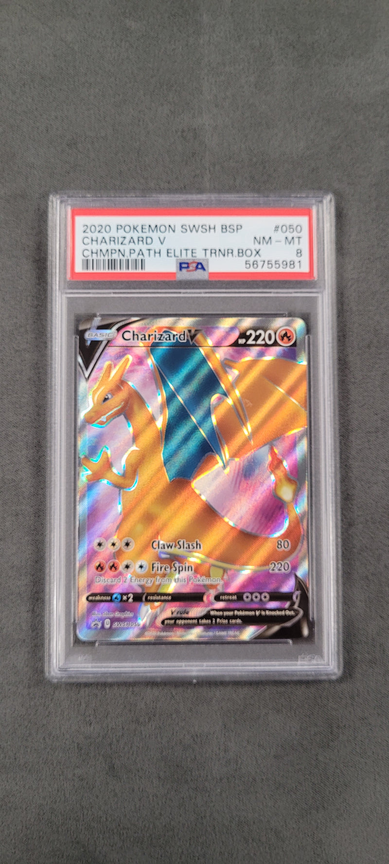Charizard V SWSH050 Black Star Promo PSA 8 56755981