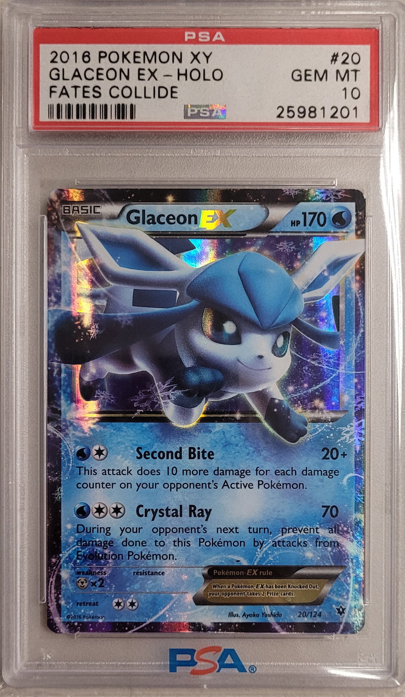 Glaceon EX 20/124 XY: Fates Collide PSA 10 25981201