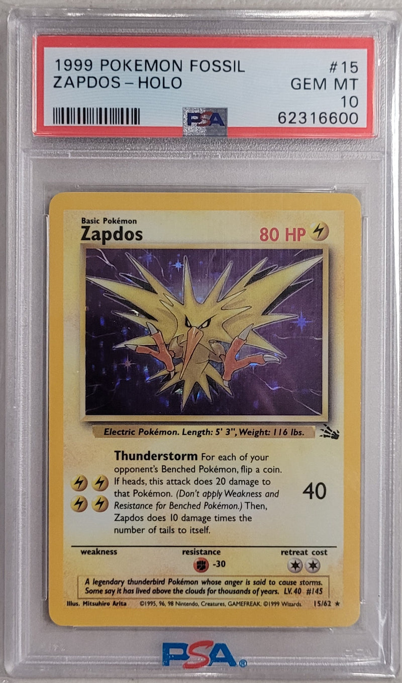 Zapdos - Holo 14/62 15/62 Fossil PSA 10 62316600