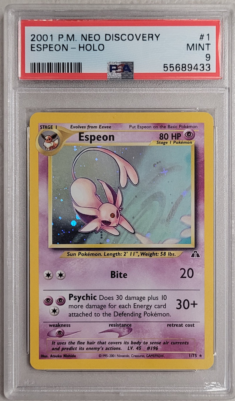 Espeon - Holo 1/75 Neo Discovery PSA 9 55689433