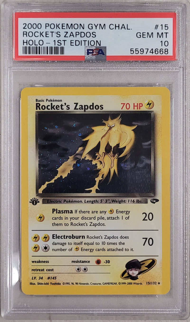 Rocket's Zapdos - Holo 15/132 Team Rocket 1st Edition PSA 10 55974668
