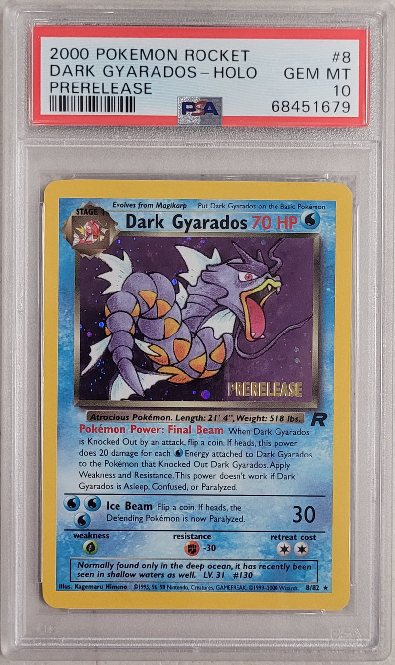 Dark Gyarados - Holo 8/82 Team Rocket Prerelease PSA 10 68451679