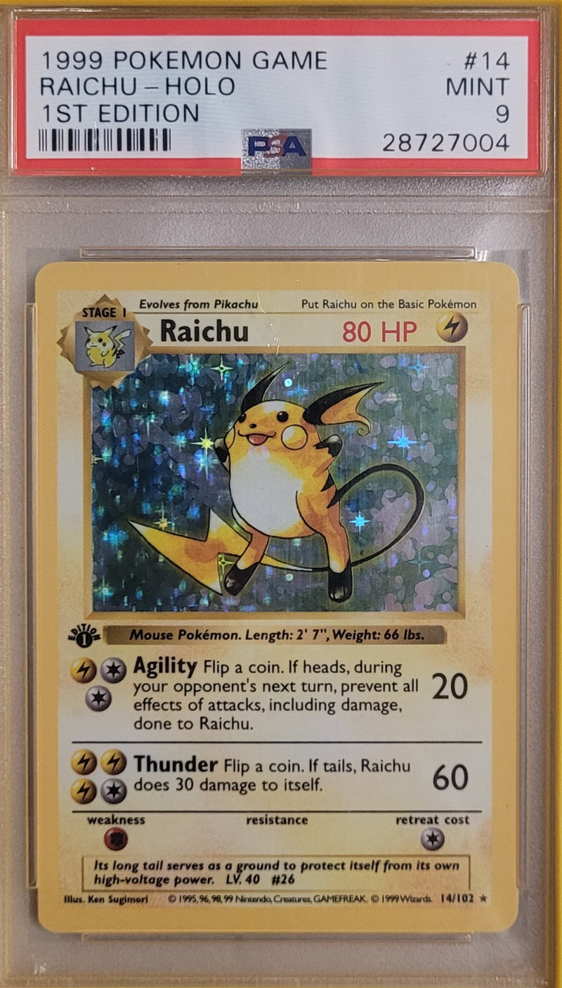 Raichu - Holo 14/102 Base Set Shadowless PSA 9 28727004