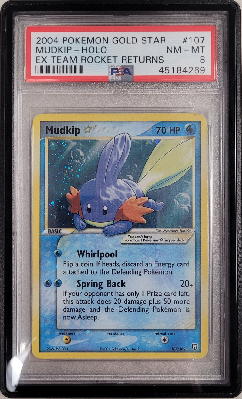 Mudkip Gold Star 107/109 EX Team Rocket Returns PSA 8 45184269