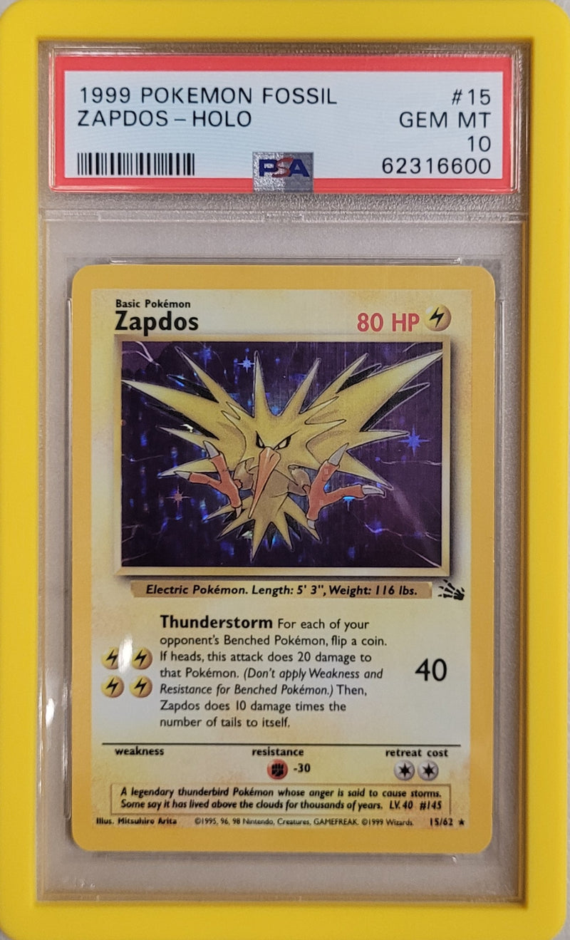 Zapdos - Holo 15/62 Fossil PSA 10 62316600
