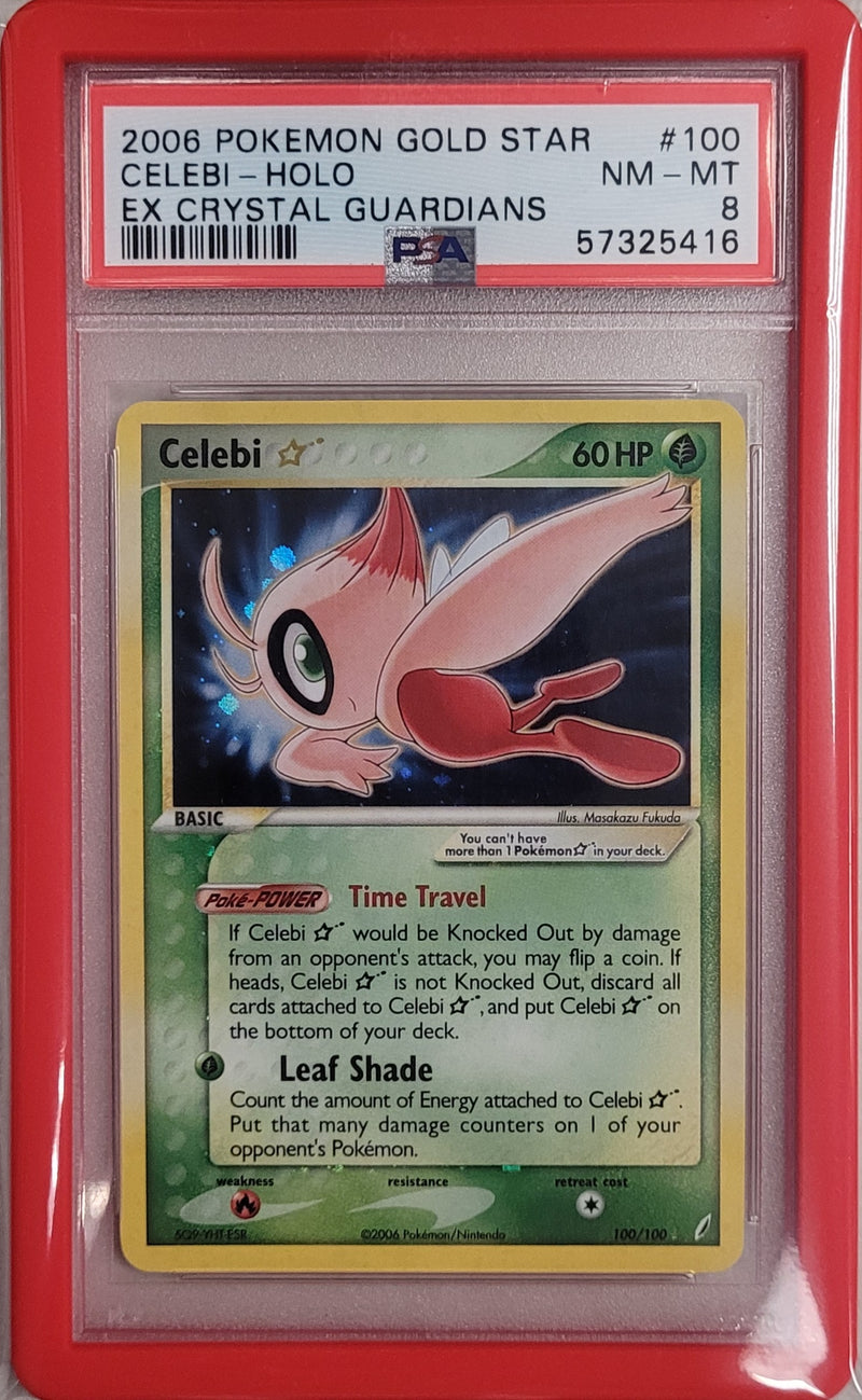 Celebi Gold Star 100/100 EX Crystal Guardians PSA 8 57325416