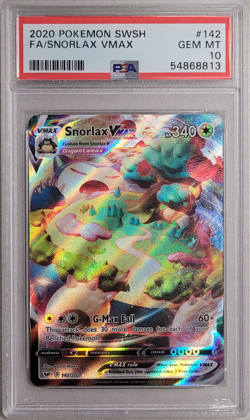 Snorlax VMAX 142/202 SWSH Base Set PSA 10 54868813