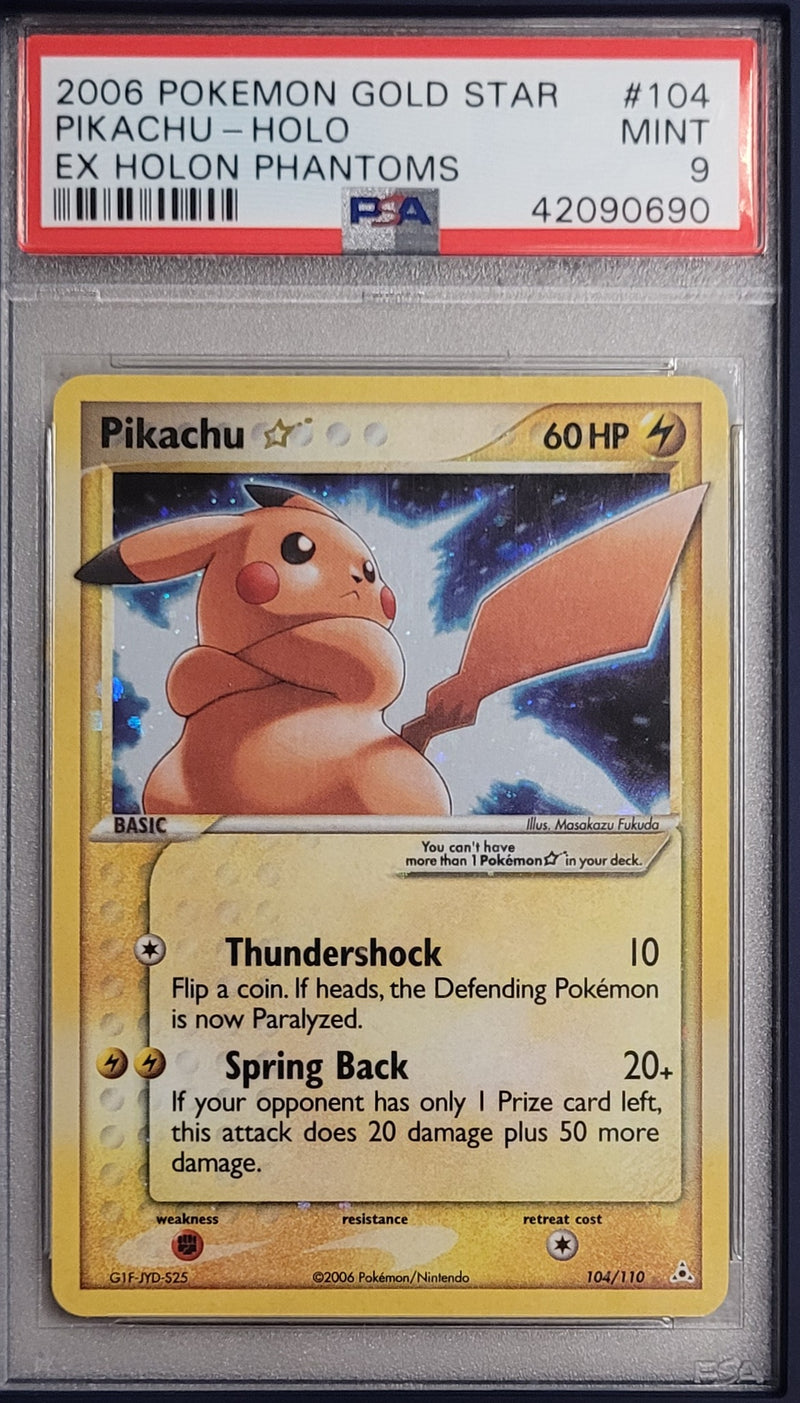 Pikachu Gold Star 104/110 Holon Phantoms PSA 9 42090690
