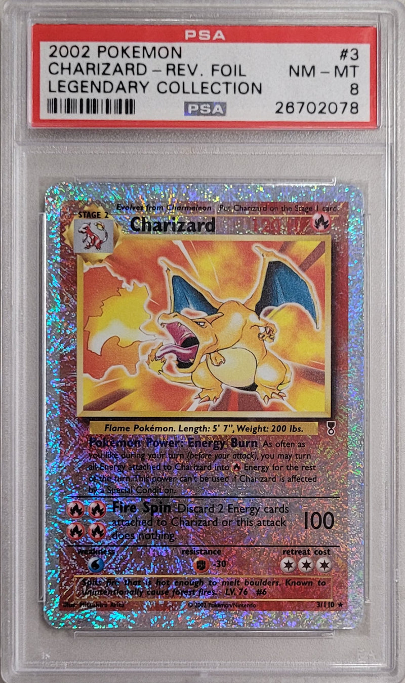 Charizard - Rev. Foil 3/110 Legendary Collection PSA 8 26702078