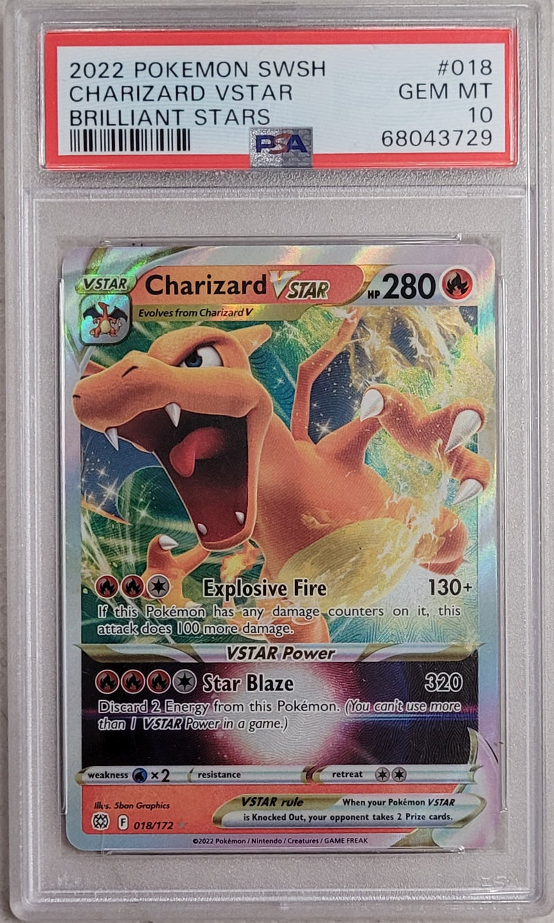 Charizard VSTAR 018/172 Brilliant Stars PSA 10 68043729