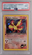 Rocket's Moltres - Holo 12/132 Gym Heroes 1st Edition PSA 9 60970048