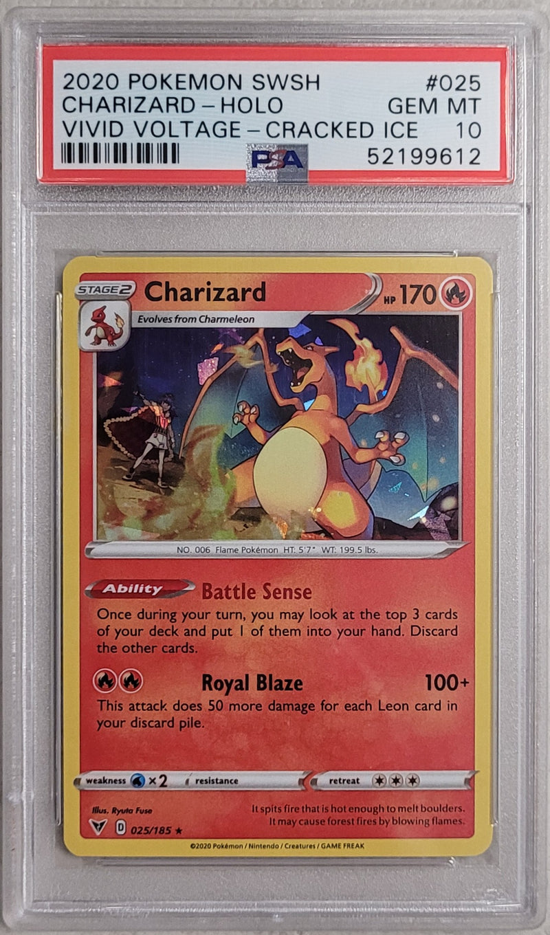 Charizard Cracked Ice Holo 025/185 Vivid Voltage PSA 10 52199612