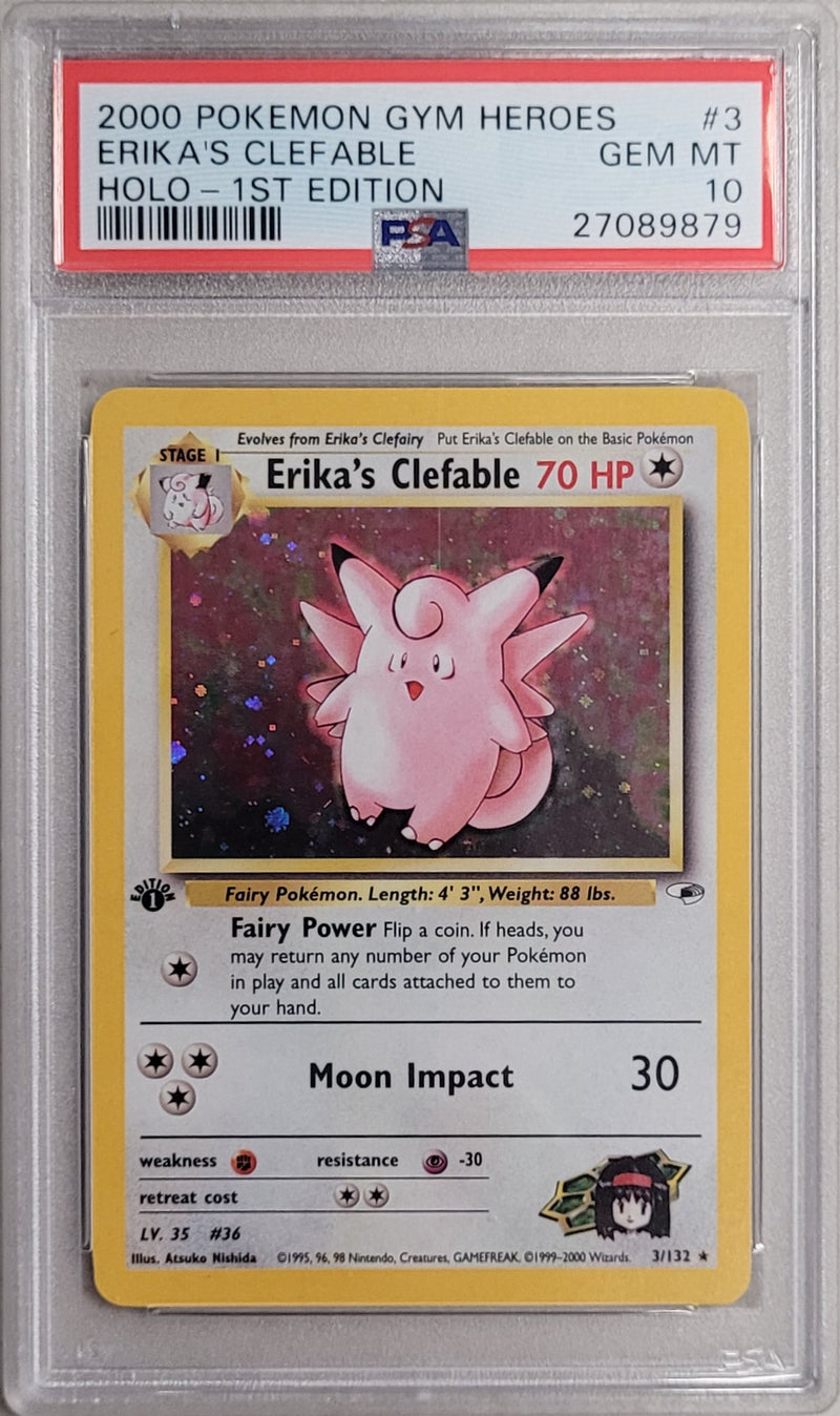 Erika's Clefable - Holo 3/132 Gym Heroes 1st Edition PSA 10 27089879