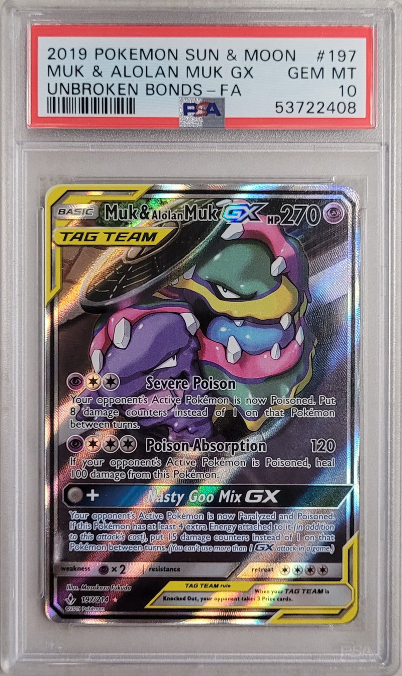 Muk & Alolan Muk GX 197/214 Unbroken Bonds PSA 10 53722408