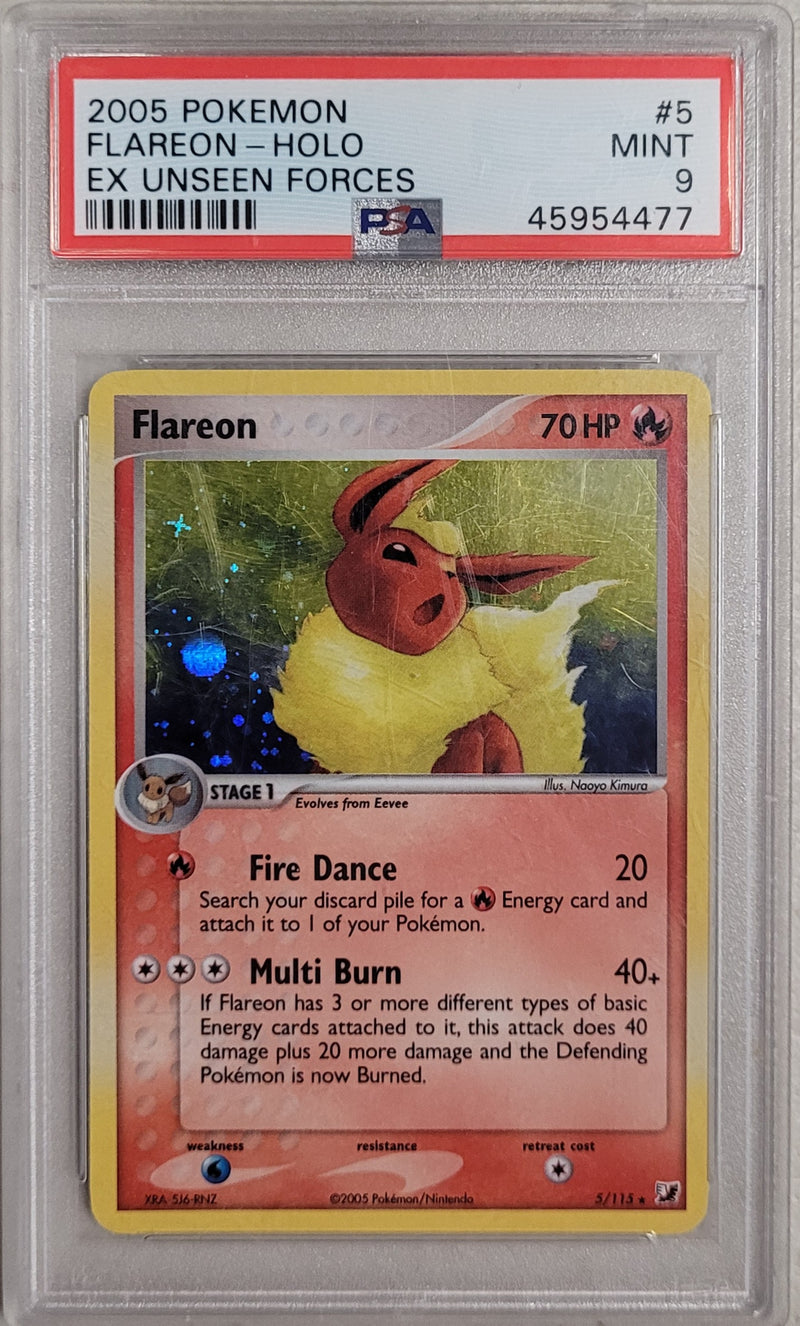 Flareon - Holo 5/115 EX Unseen Forces PSA 9 45954477