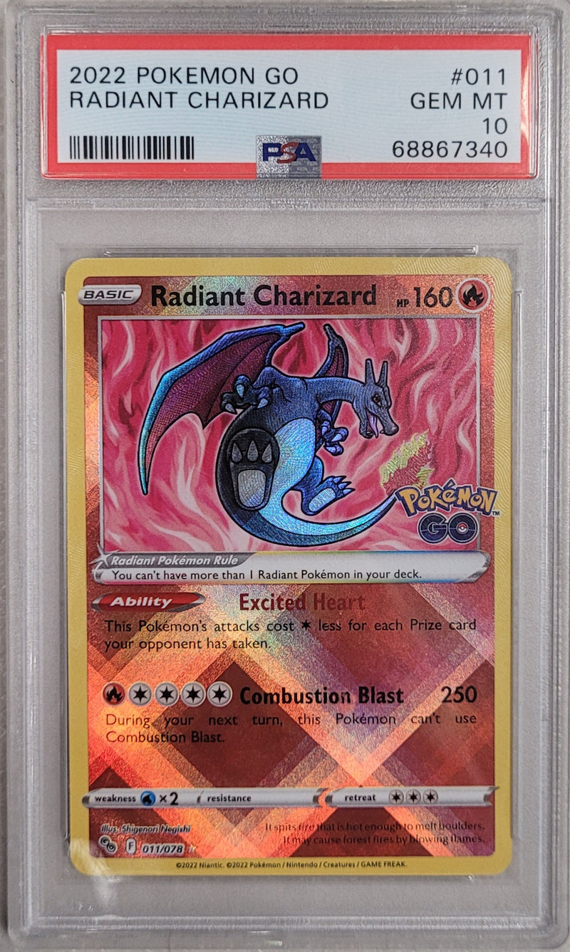 Radiant Charizard 011/078 Pokemon GO PSA 10 68867340