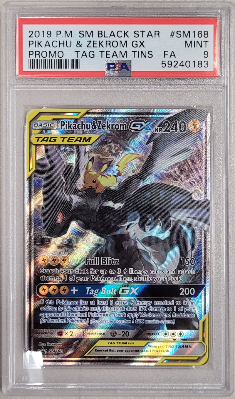 Pikachu & Zekrom GX SM168 Black Star Promo PSA 9 59240183