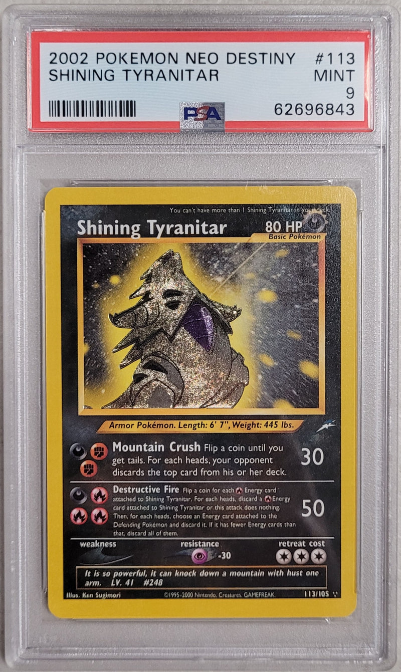 Shining Tyranitar 113/105 Neo Destiny PSA 9 62696843