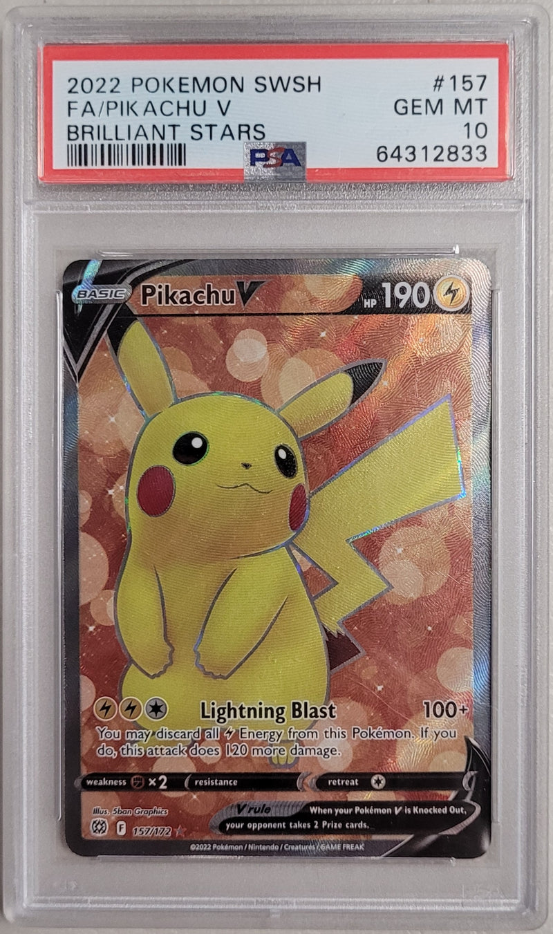 Pikachu V 157/172 Brilliant Stars PSA 10 64312833