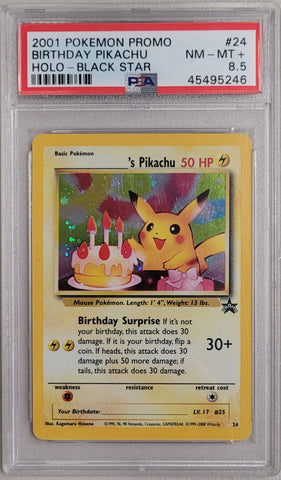 Birthday Pikachu (24) Black Star Promo PSA 8.5 45495246