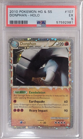 Donphan - Holo 107/123 Heart Gold & Soul Silver PSA 5 57592981