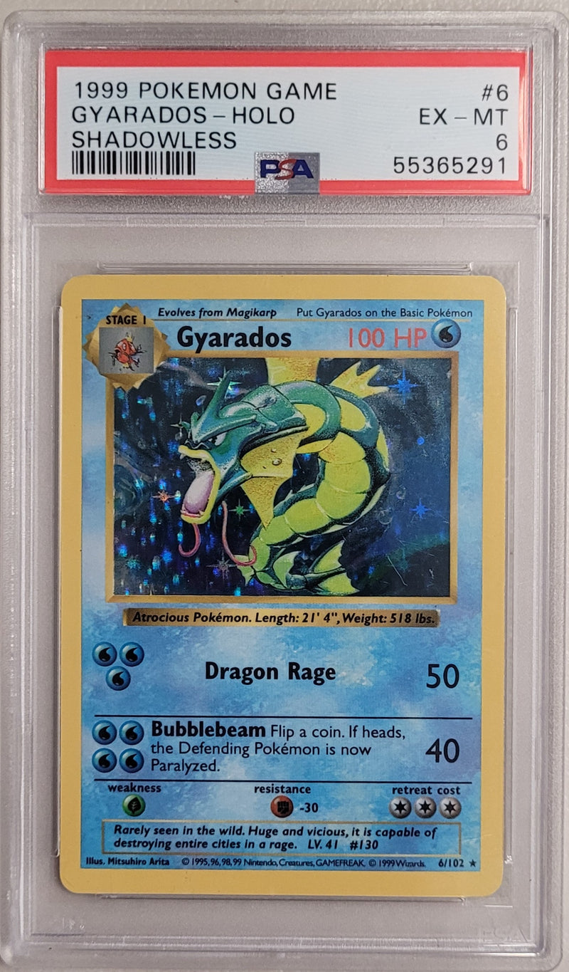 Gyarados - Holo 6/102 Base Set Shadowless PSA 6 55365291