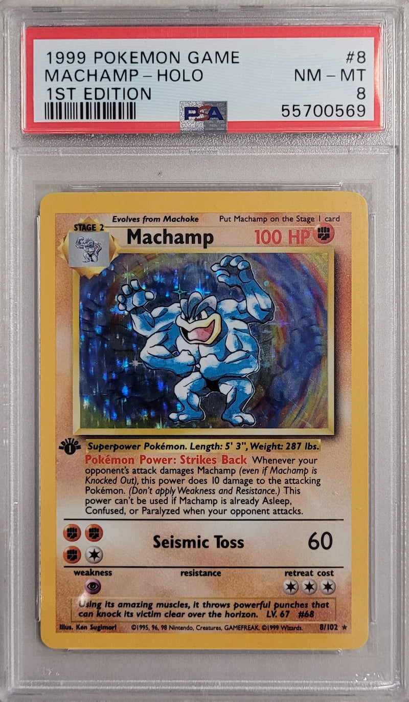 Machamp - Holo 8/102 Base Set 1st Edition PSA 8 55700569