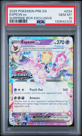 Espeon ex (Stamped) 034/131 Prismatic Evolutions PSA 10 130642328