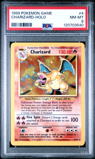 Charizard - Holo 4/102 Base Set Unlimited PSA 8 120703540